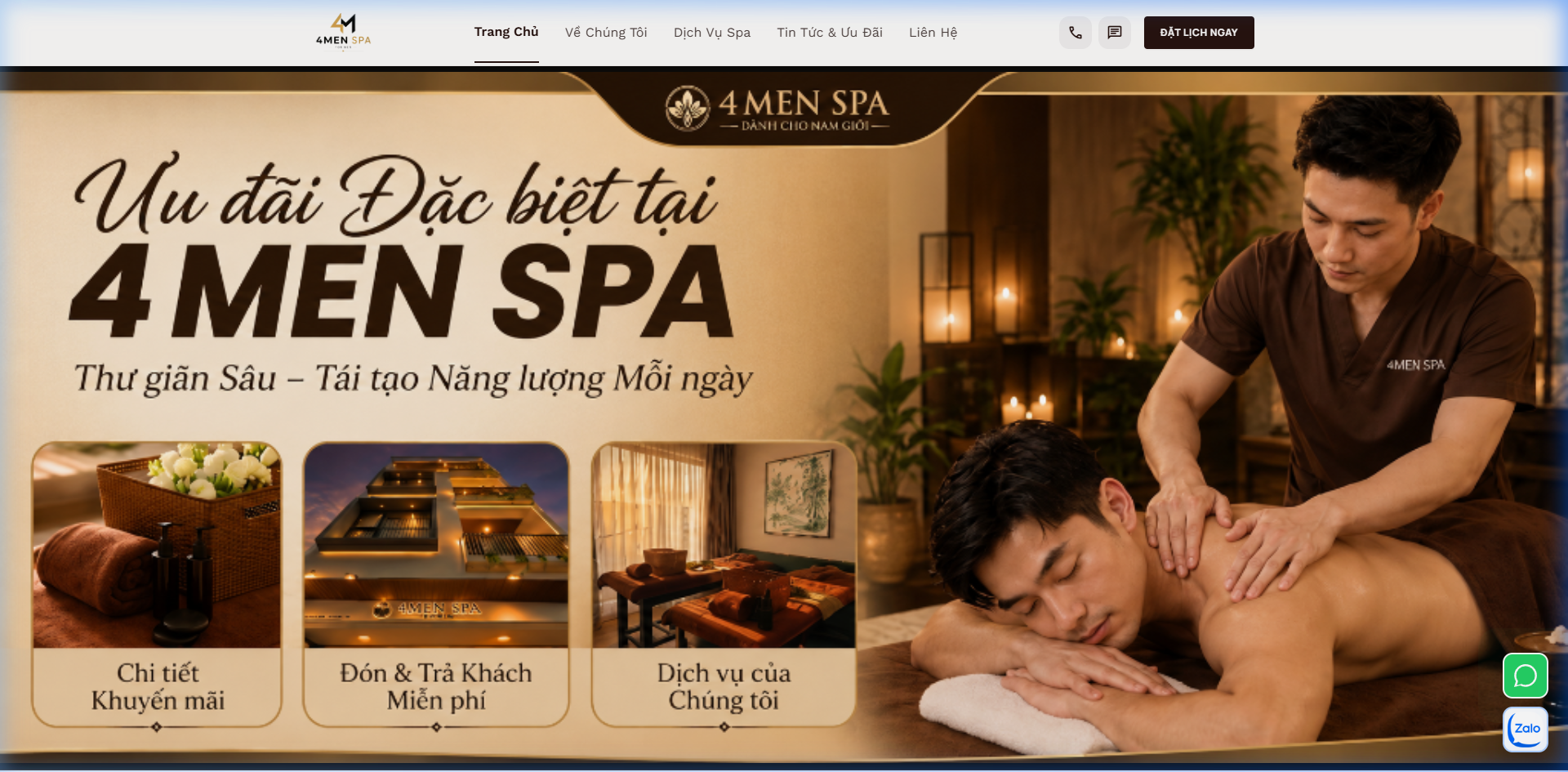 Dự Án Website 4MEN SPA Dành Cho Nam Giới