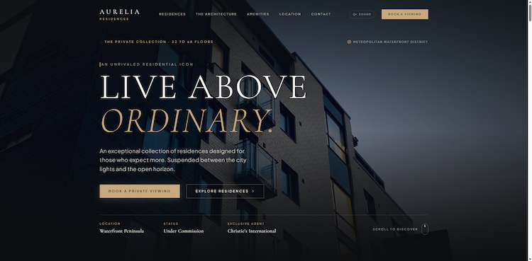 Dự Án Landing Page Bất Động Sản Cao Cấp Aurelia Residences