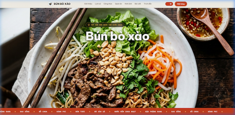 Dự Án Website Ẩm Thực Bún Bò Xào Việt Nam - TasteAtlas #81