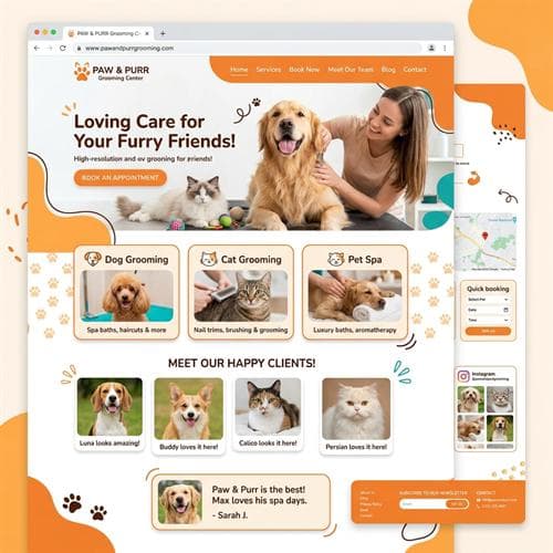 Mẫu Web Dịch Vụ Thú Cưng Pet Care