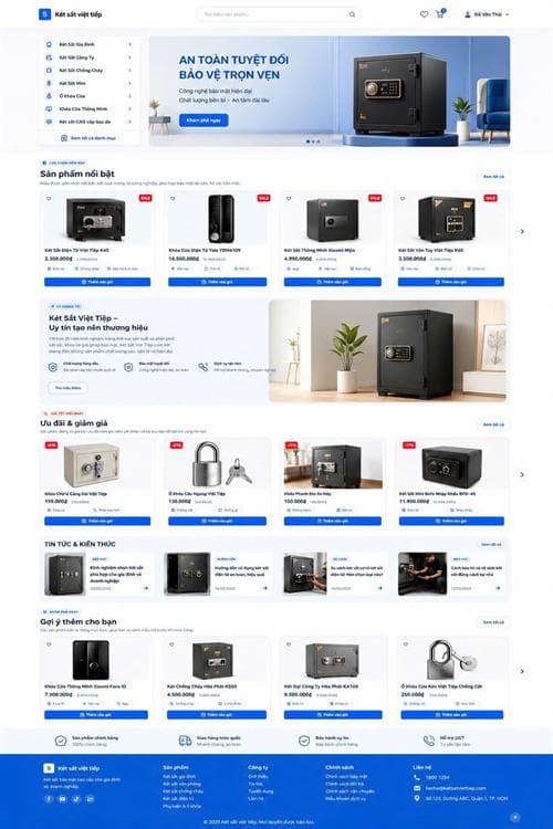 Mẫu Web Bán Két Sắt