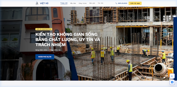 Dự Án Website Thiết Kế & Xây Dựng Việt Vũ