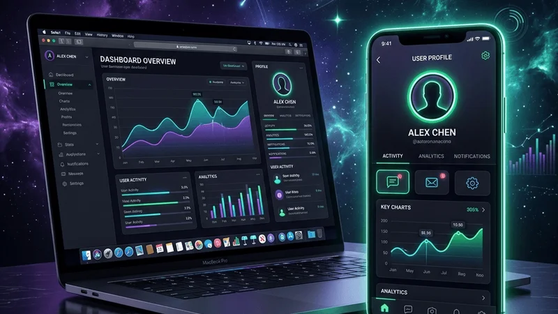 Bố cục giao diện thiết kế Website Landing Page đẹp phong cách Dark Mode và Bento Grid hiện đại