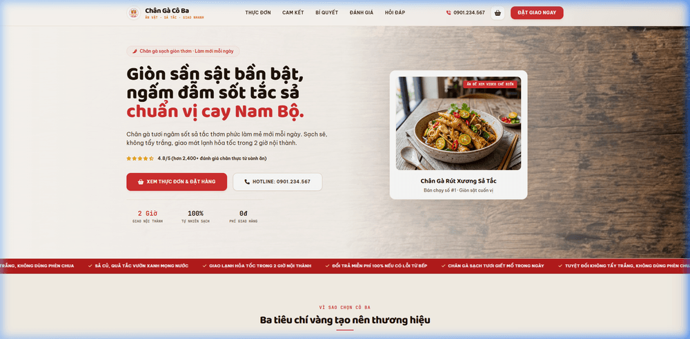 Dự Án Web Bán Chân Gà Sả Tắc Cô Ba