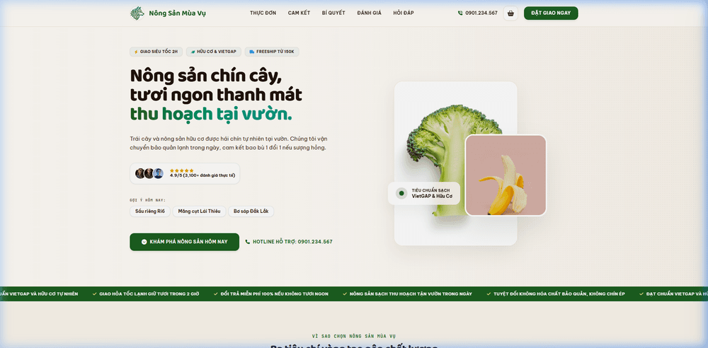 Dự Án Web Đặt Hàng Nông Sản Mùa Vụ