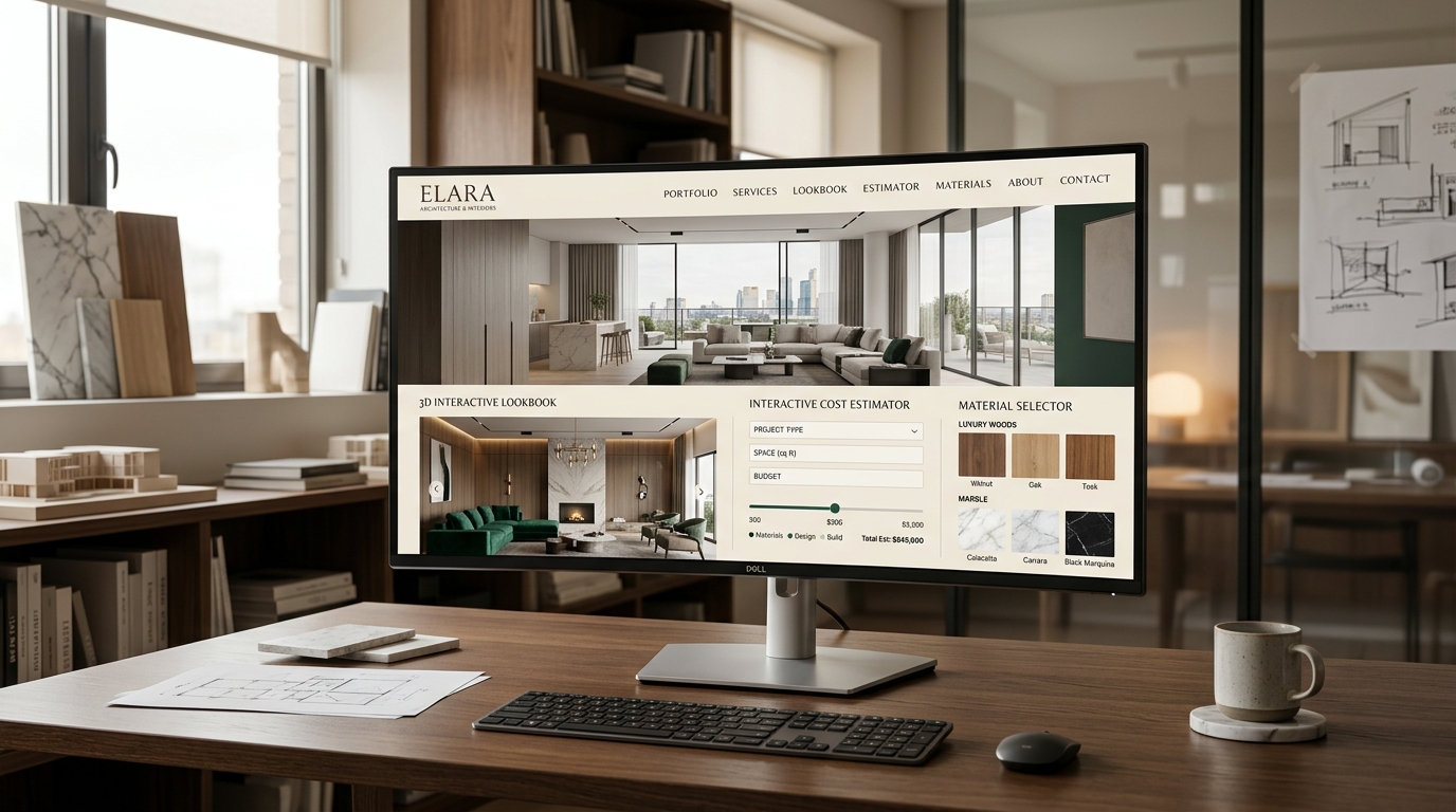 Thiết kế website nội thất kiến trúc chuẩn SEO tích hợp Lookbook 3D và công cụ tính dự toán chi phí thi công tự động 2026